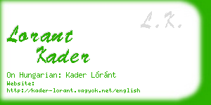 lorant kader business card